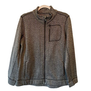 Marc New York Women's L Athletic Fleece Full Zip Herringbone Jacket Travel Fall